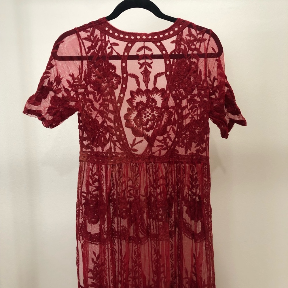 Red lace dress